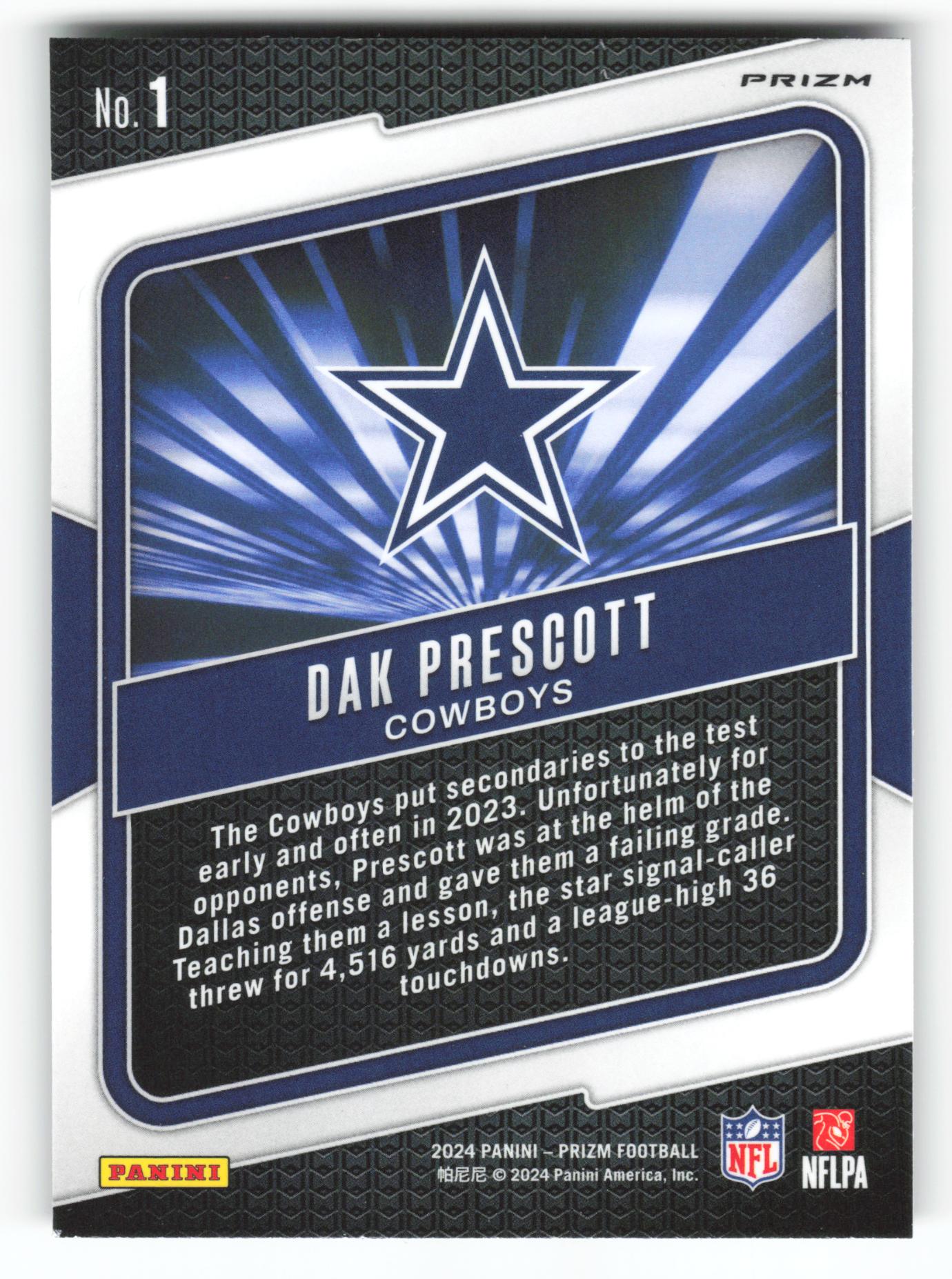 2024 Panini Prizm - Hype Green Prizm #1 Dak Prescott
