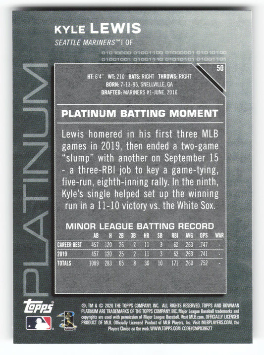 Kyle Lewis - #50 - 2020 Bowman Platinum - Bowman