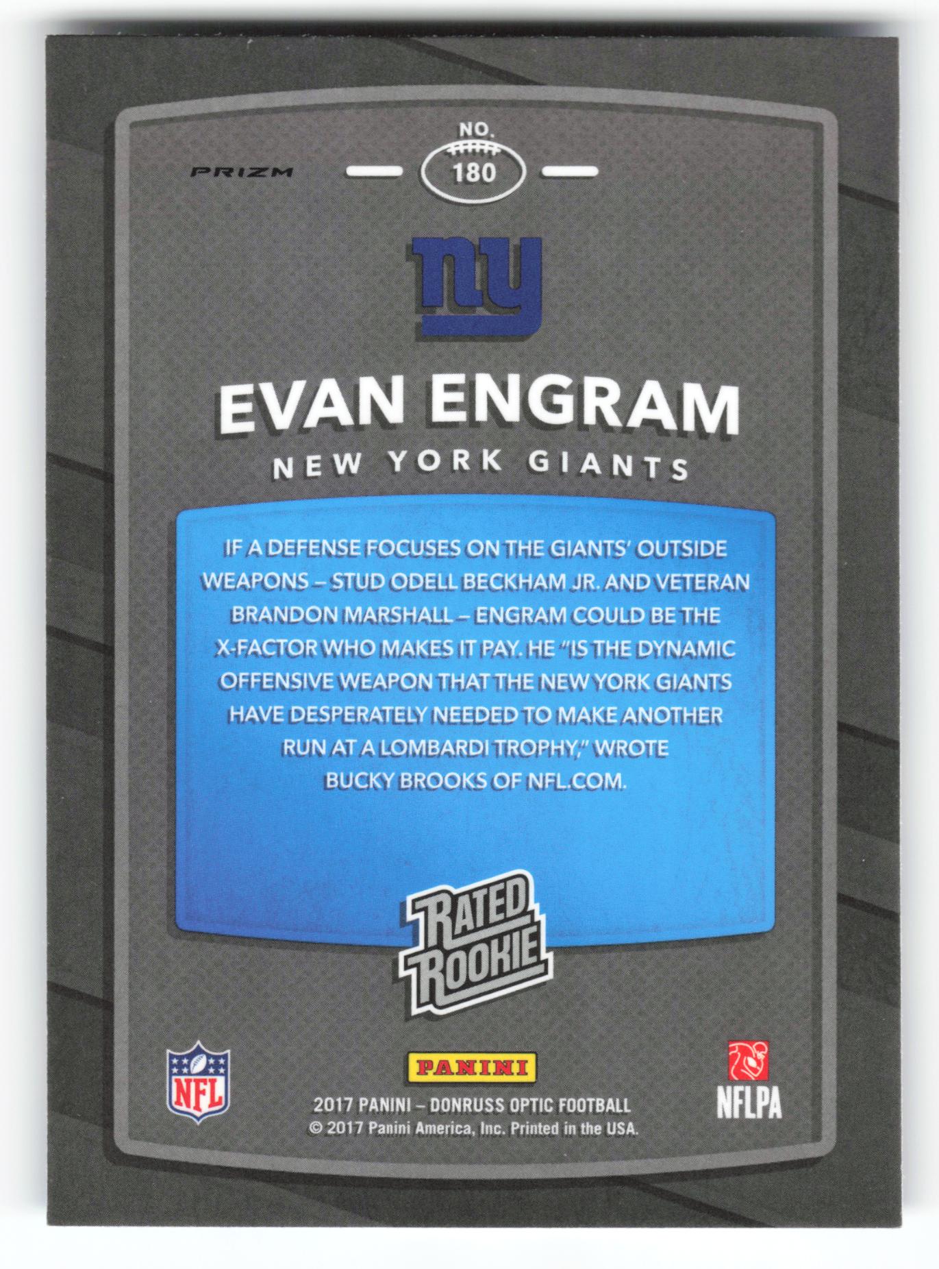 Evan Engram - #180 - 2017 Donruss Optic - Donruss