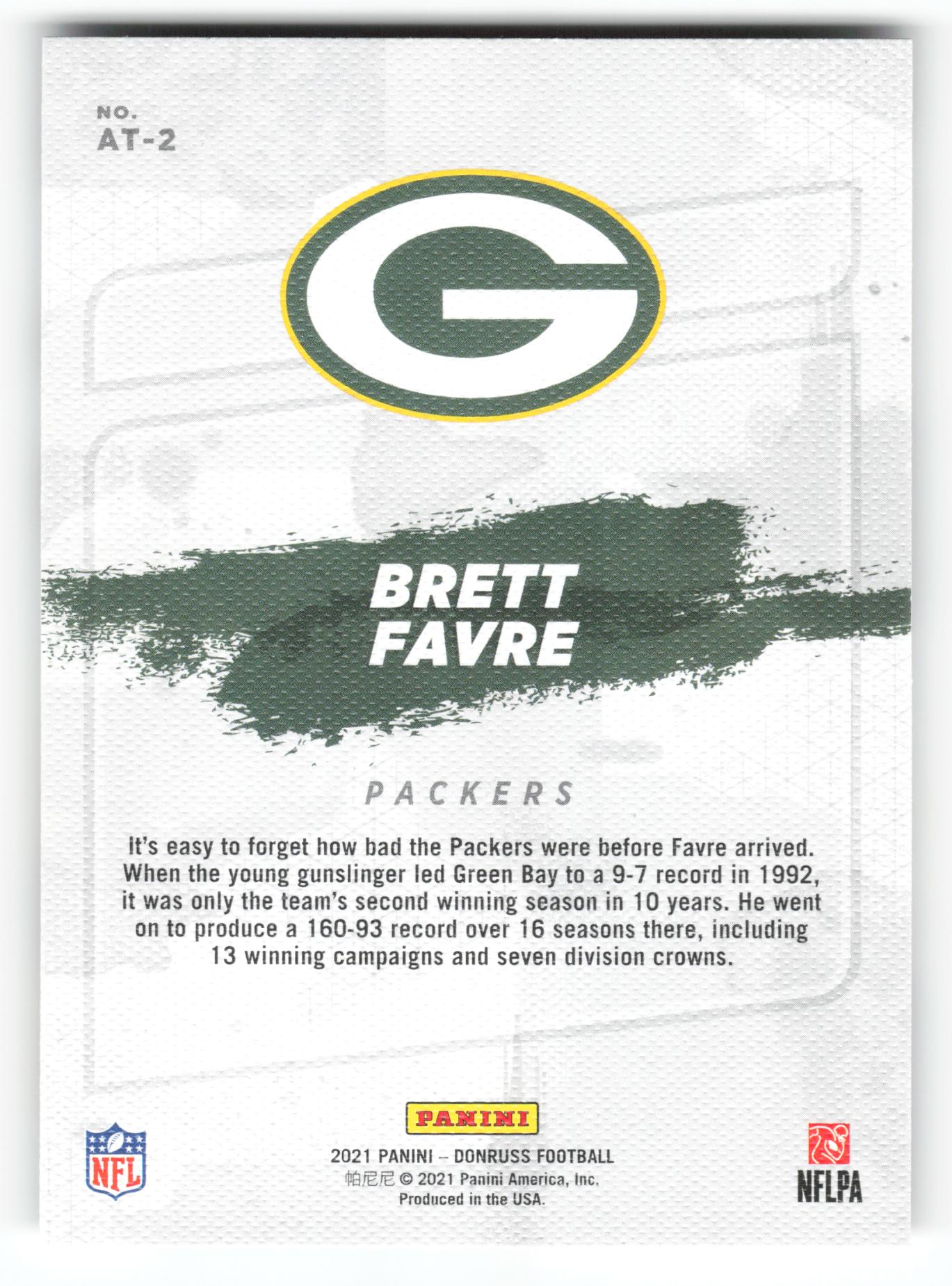 Brett Favre - #AT-2 - 2021 Donruss - Donruss