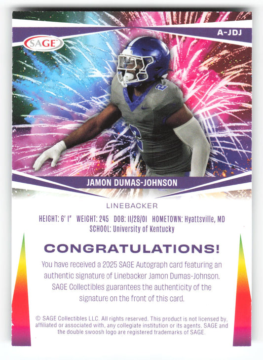 Jamon Dumas-Johnson - #A-JDJ - 2025 SAGE HIT - Sage