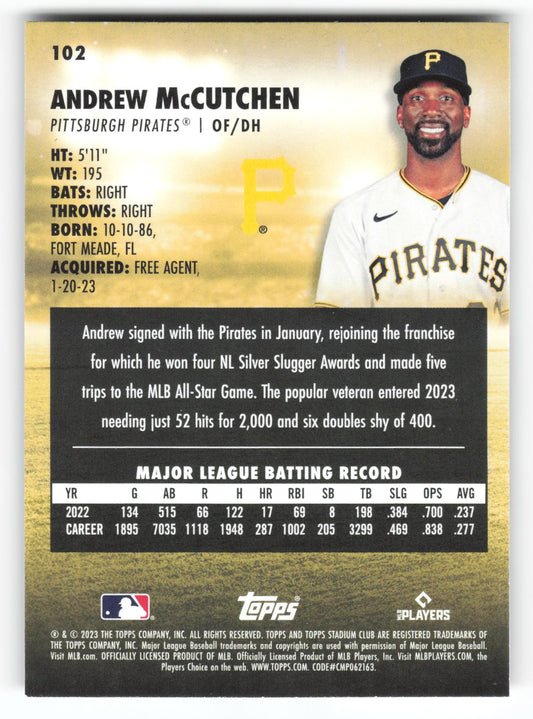 Andrew McCutchen - #102 - 2023 Stadium Club -