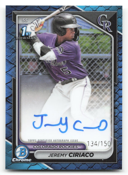 Jeremy Ciriaco - #CPA-JC - 2024 Bowman Chrome - Bowman