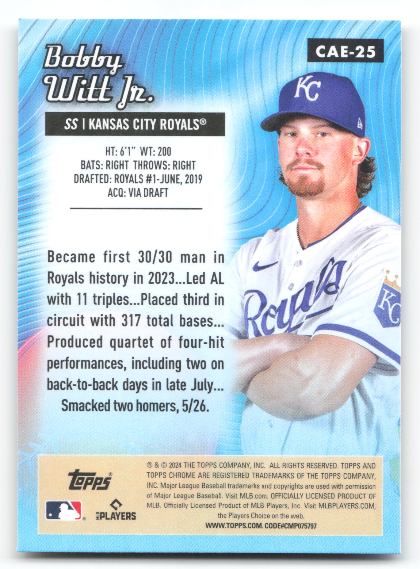 Bobby Witt Jr. - #CAE-25 - 2024 Topps Chrome - Topps