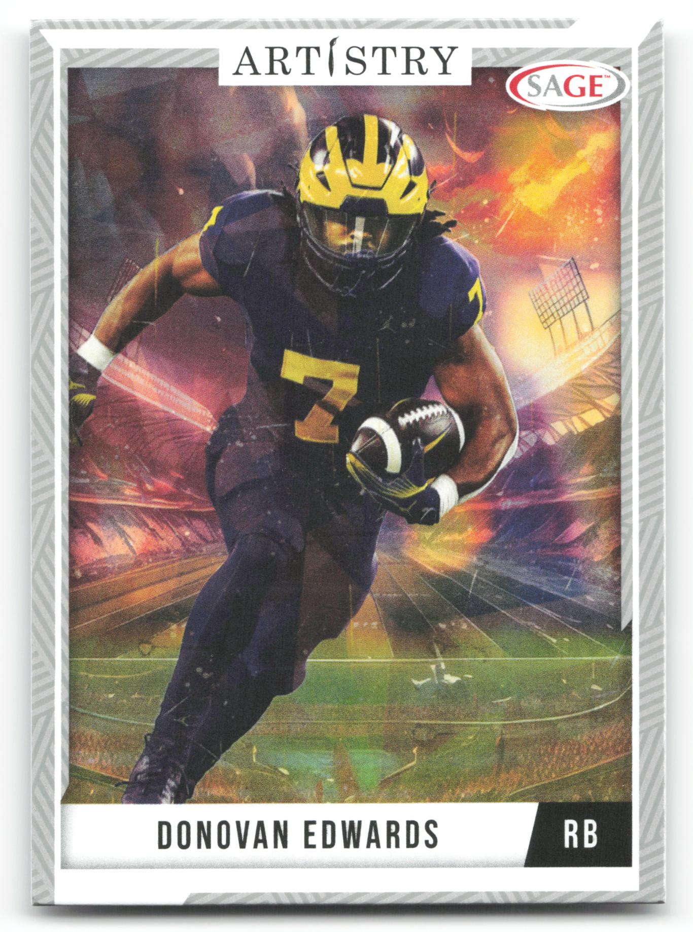2024 SAGE Artistry #7 Donovan Edwards Dark Blue-DO NOT USE