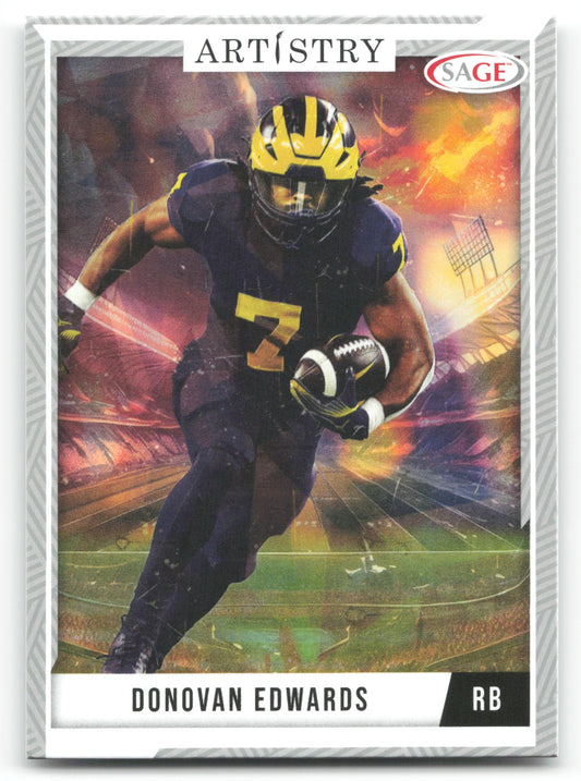 2024 SAGE Artistry #7 Donovan Edwards Dark Blue-DO NOT USE