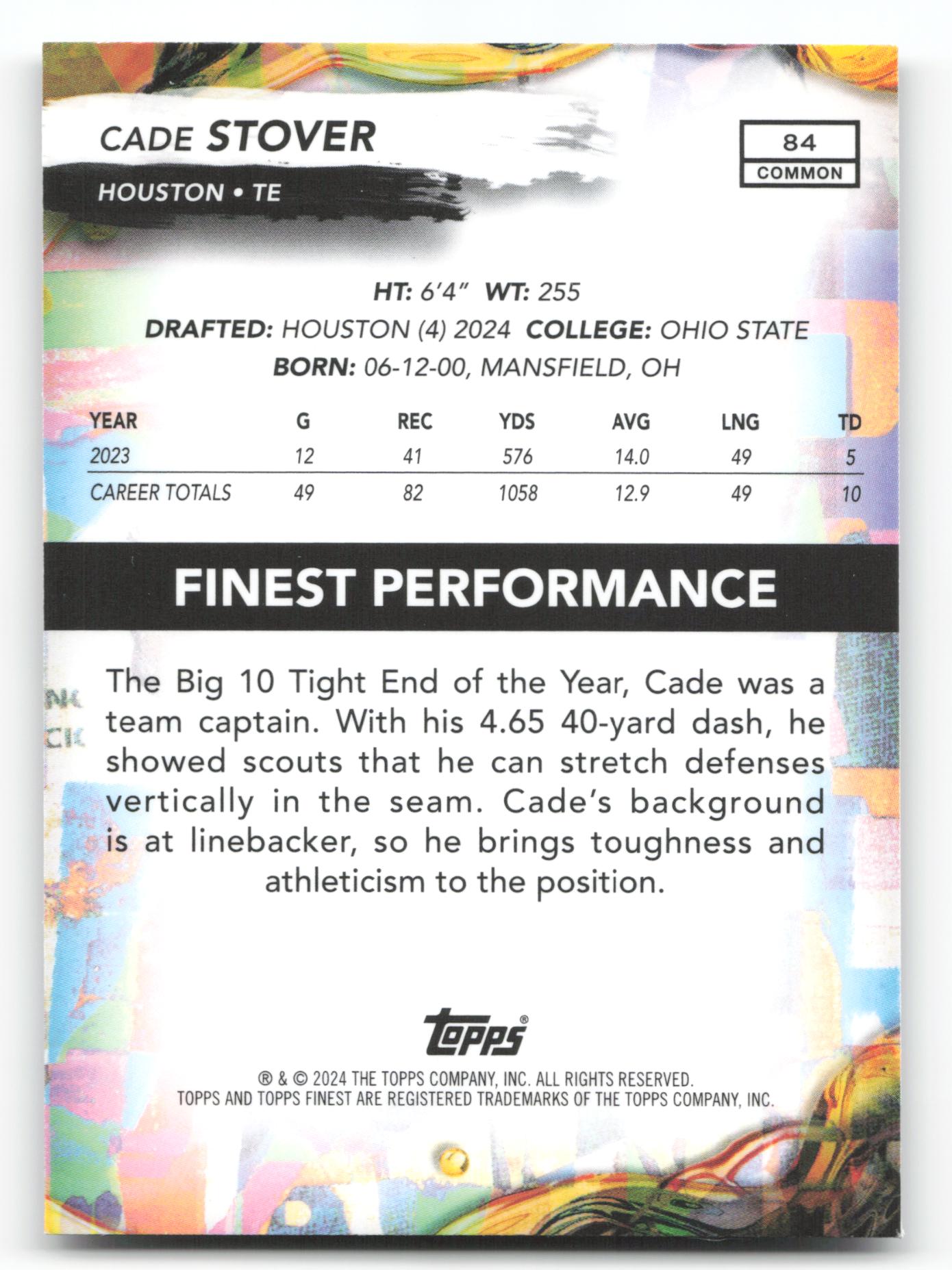 Cade Stover - #84 - 2024 Finest -