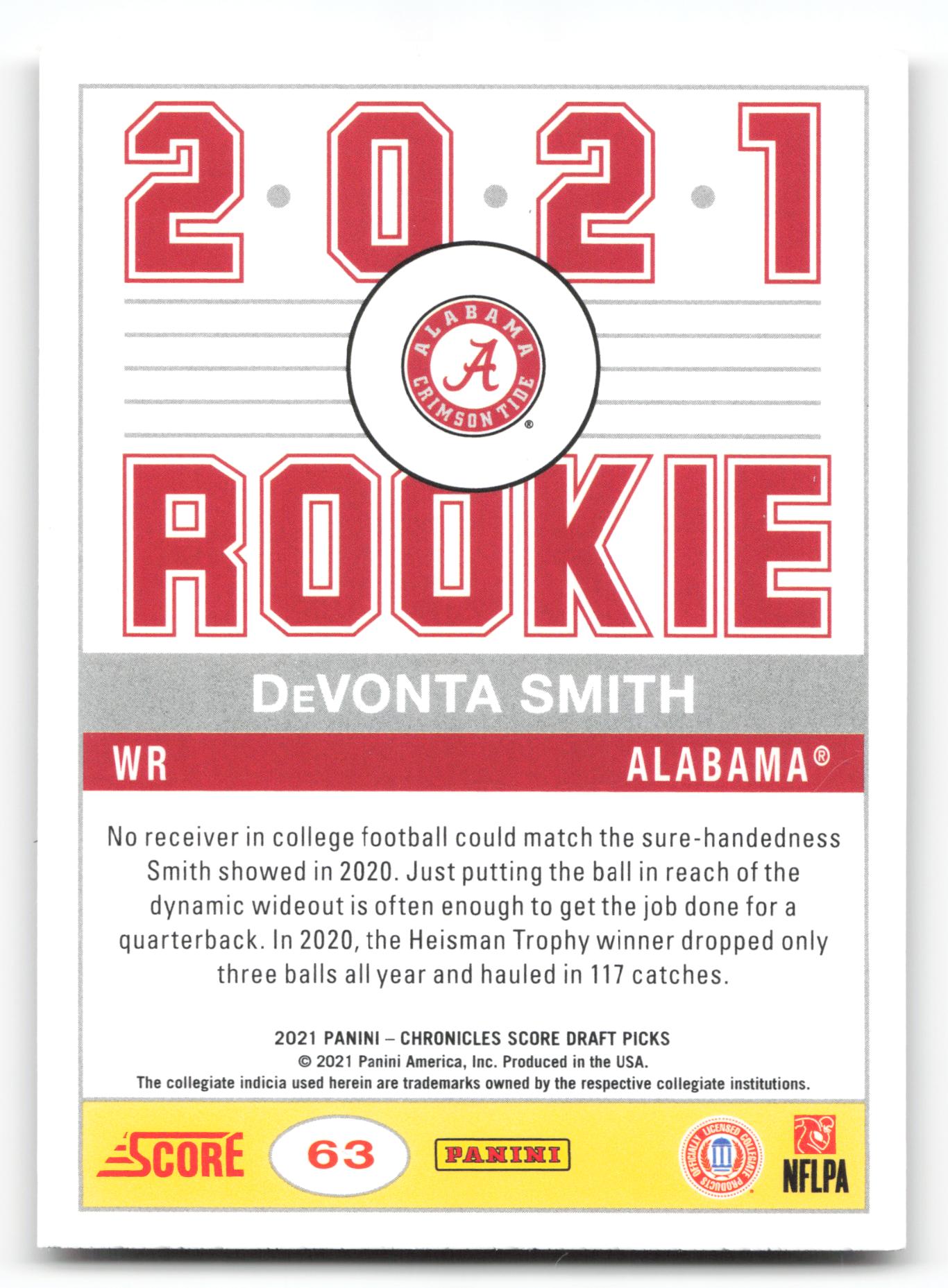 2021 Panini Chronicles Draft Picks #63 DeVonta Smith Pink