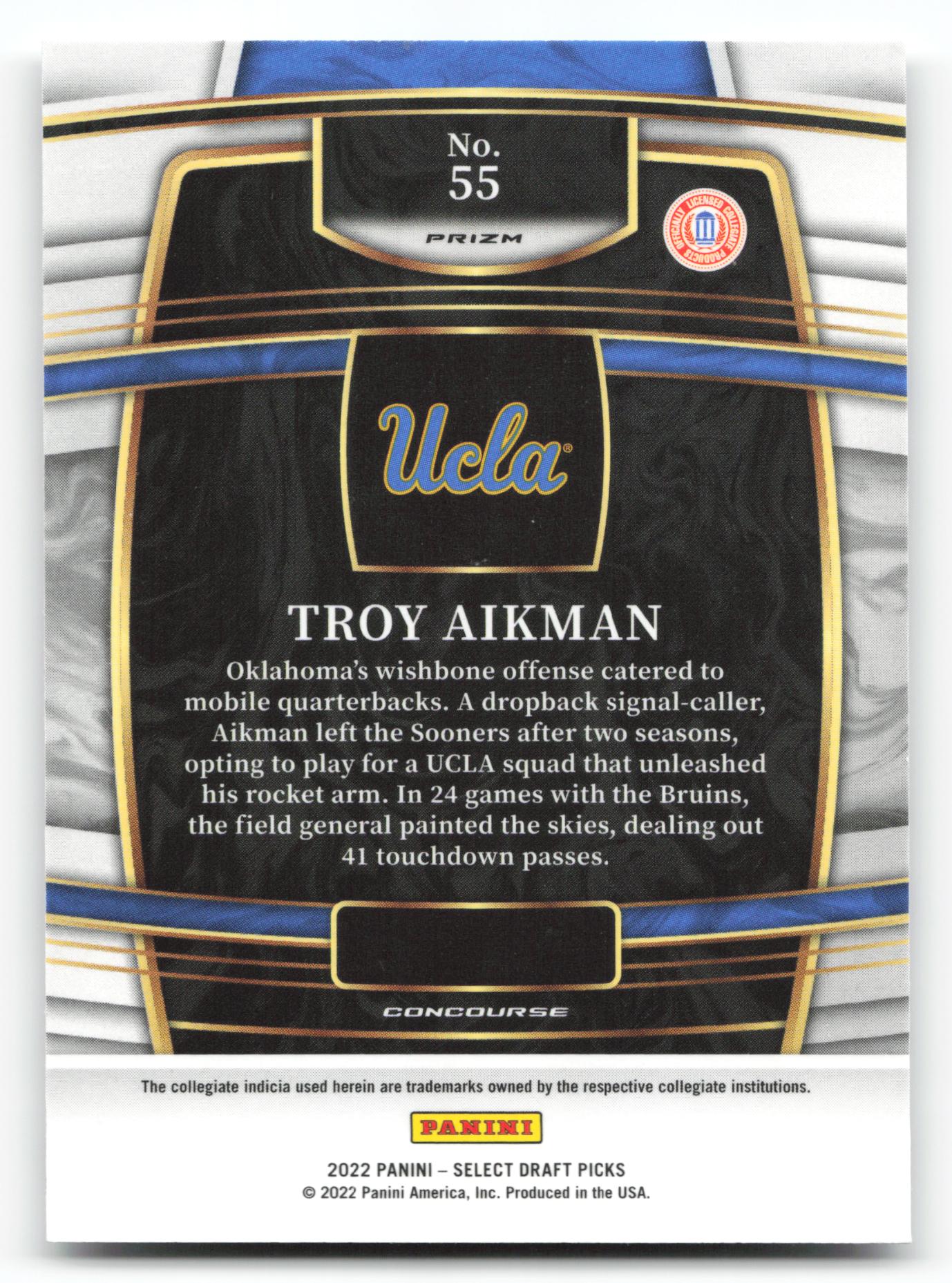 Troy Aikman - #55 - 2022 Panini Chronicles Draft Picks - Panini