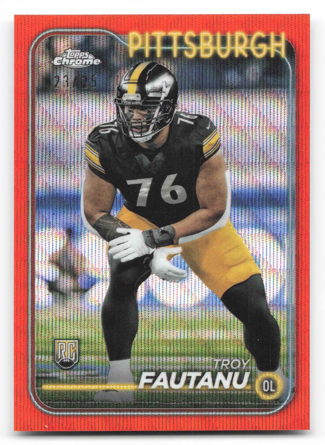 2024 Topps Chrome #295 Troy Fautanu Orange Refractor #/25