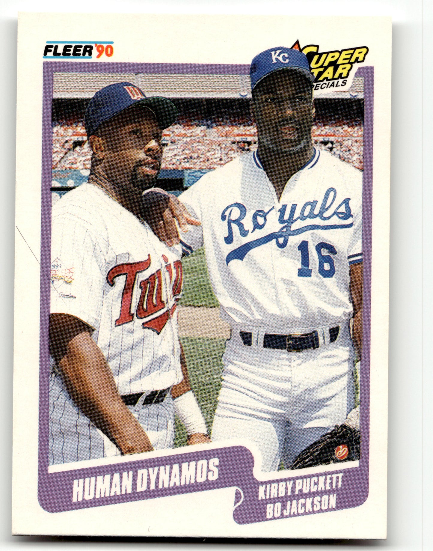 1990 Fleer Canadian #635 Human Dynamos (Kirby Puckett / Bo Jackson)