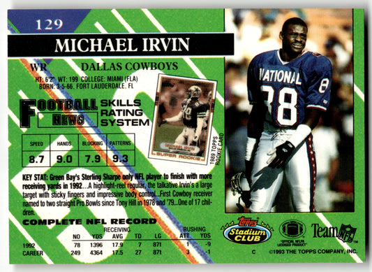 1993 Stadium Club #129 Michael Irvin Members Only