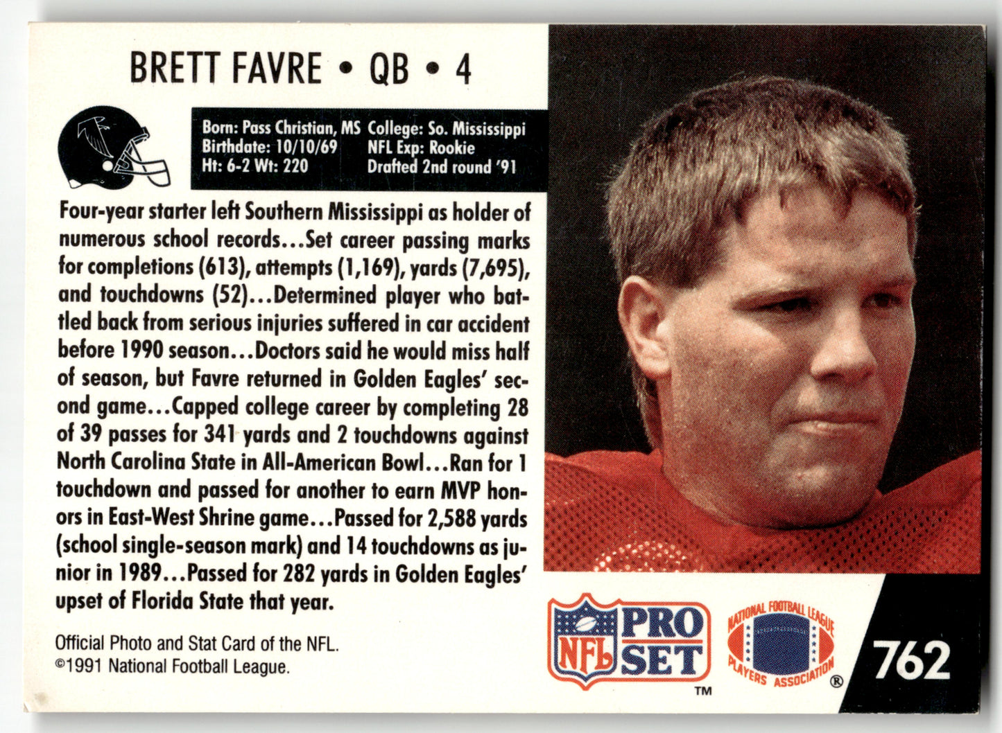 Brett Favre - #262 - 1991 Pro Set Spanish -