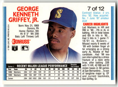 Ken Griffey, Jr. - #7 - 1992 Donruss - Donruss