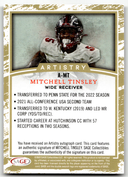Mitchell Tinsley - #A-MT - 2022 SAGE Artistry - Sage