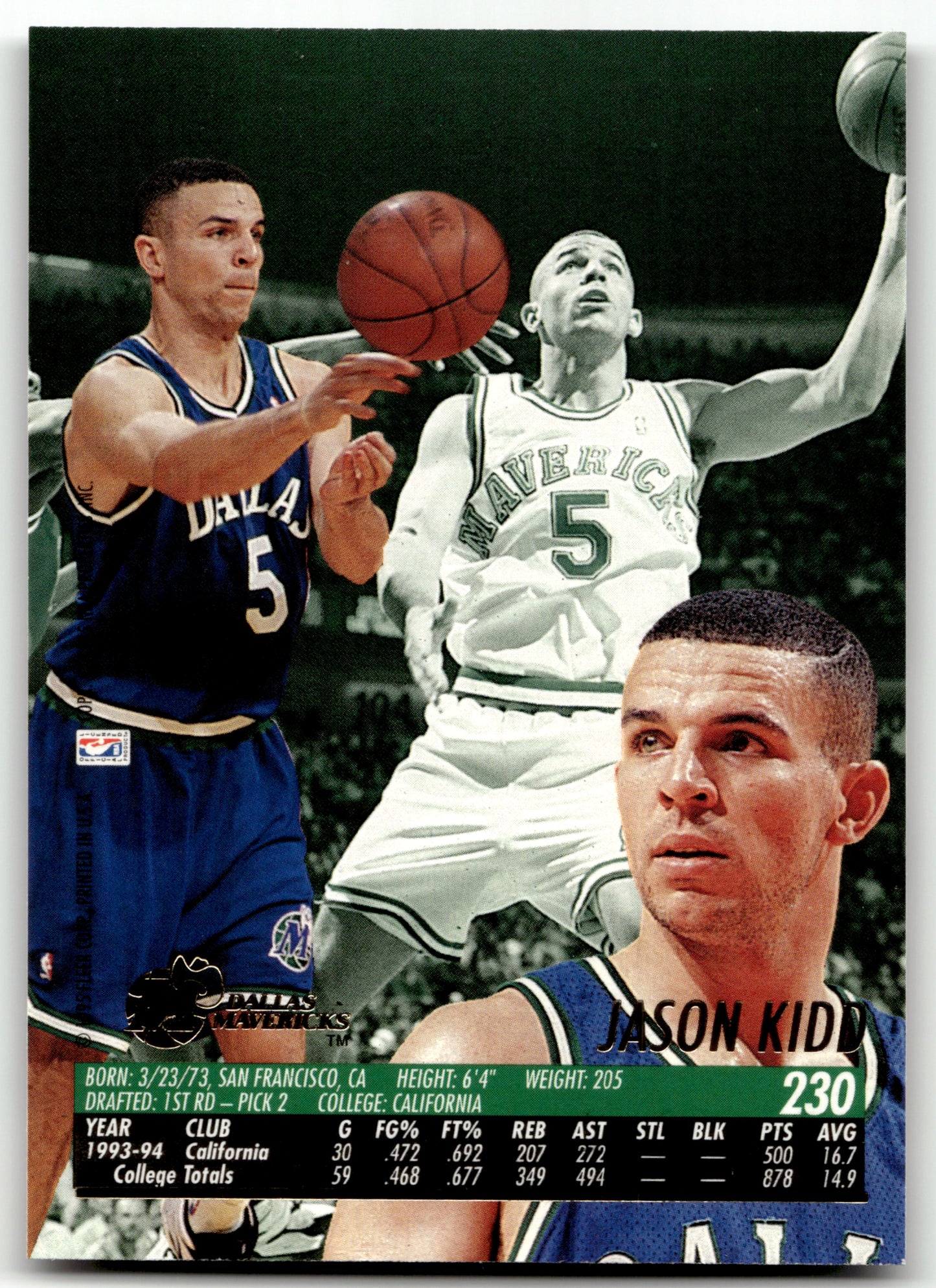 Jason Kidd - #230 - 1994-95 Ultra -