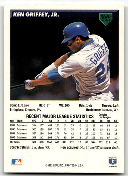 Ken Griffey, Jr. - #553 - 1993 Donruss - Donruss