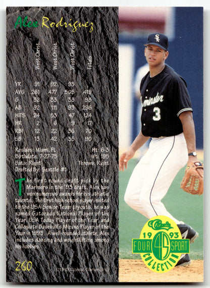 Alex Rodriguez - #260 - 1993 Classic Four Sport -