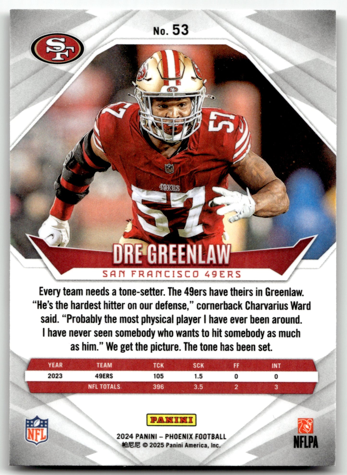 Dre Greenlaw - #53 - 2024 Panini Phoenix - Panini