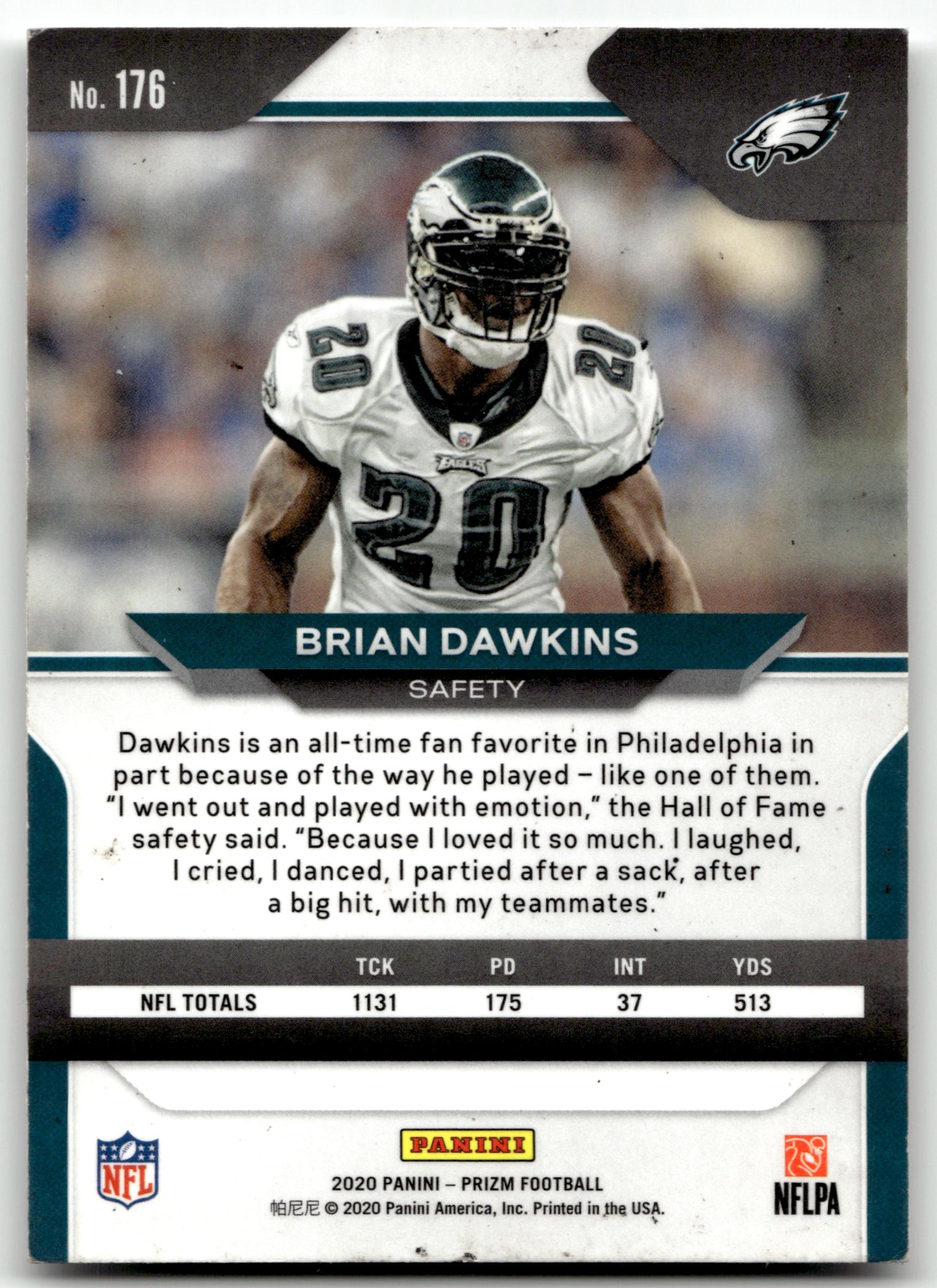Brian Dawkins - #176 - 2020 Panini Prizm - Panini