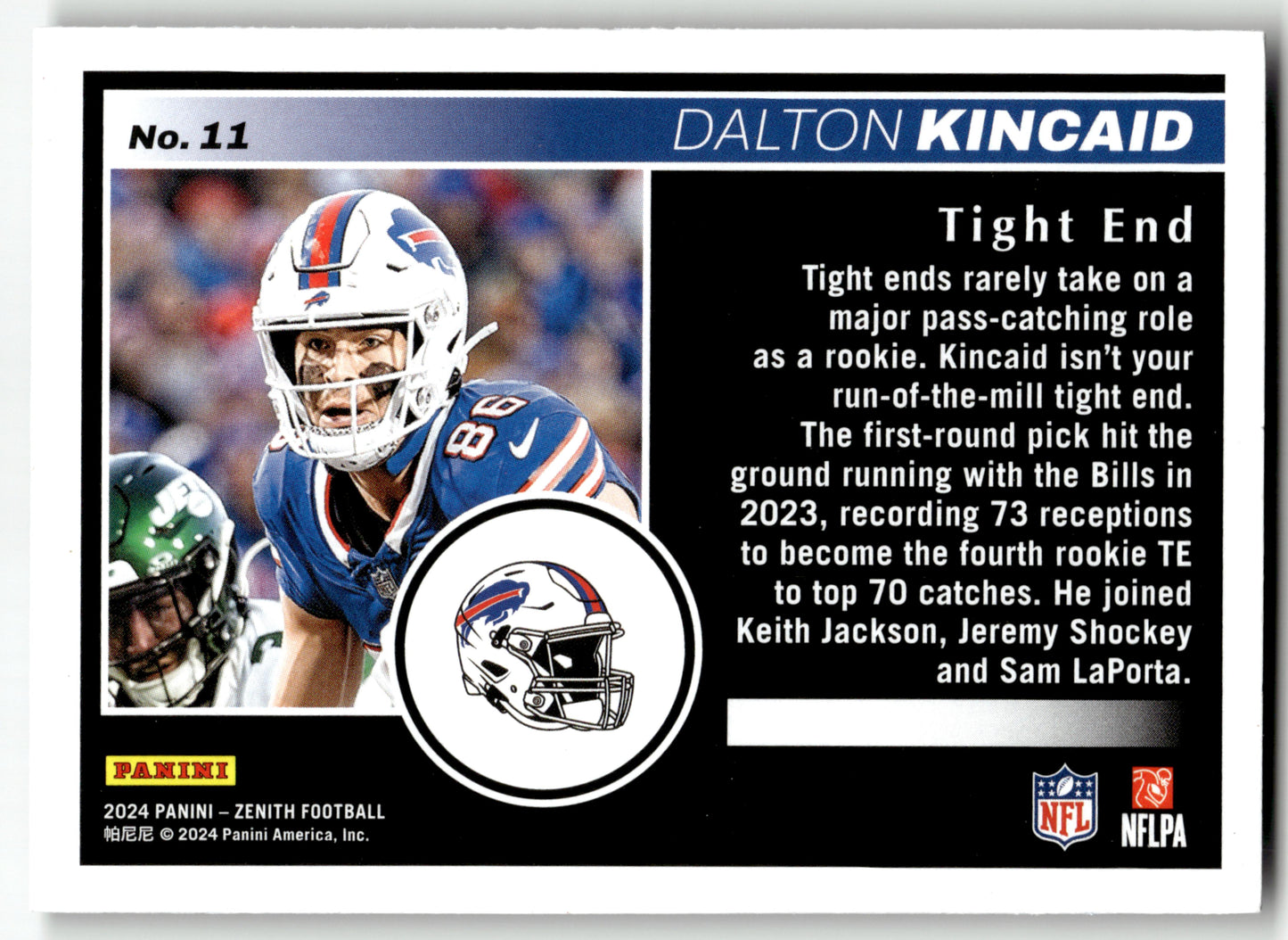 Dalton Kincaid - #11 - 2024 Panini Zenith - Panini