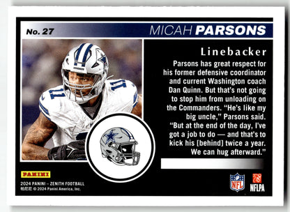 Micah Parsons - #27 - 2024 Panini Zenith - Panini