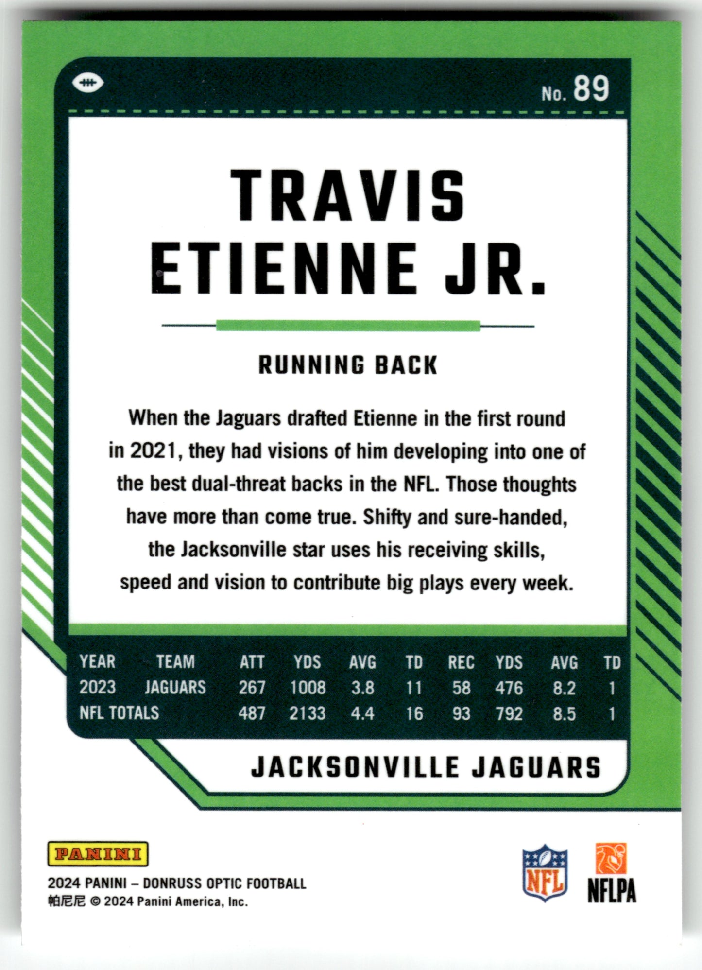 Travis Etienne Jr. - #89 - 2024 Donruss Optic - Donruss