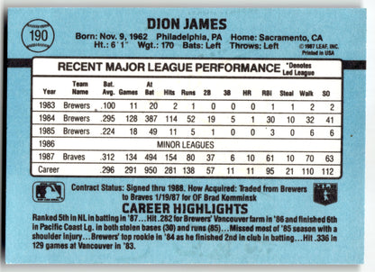 Dion James - #190b - 1988 Donruss - Donruss