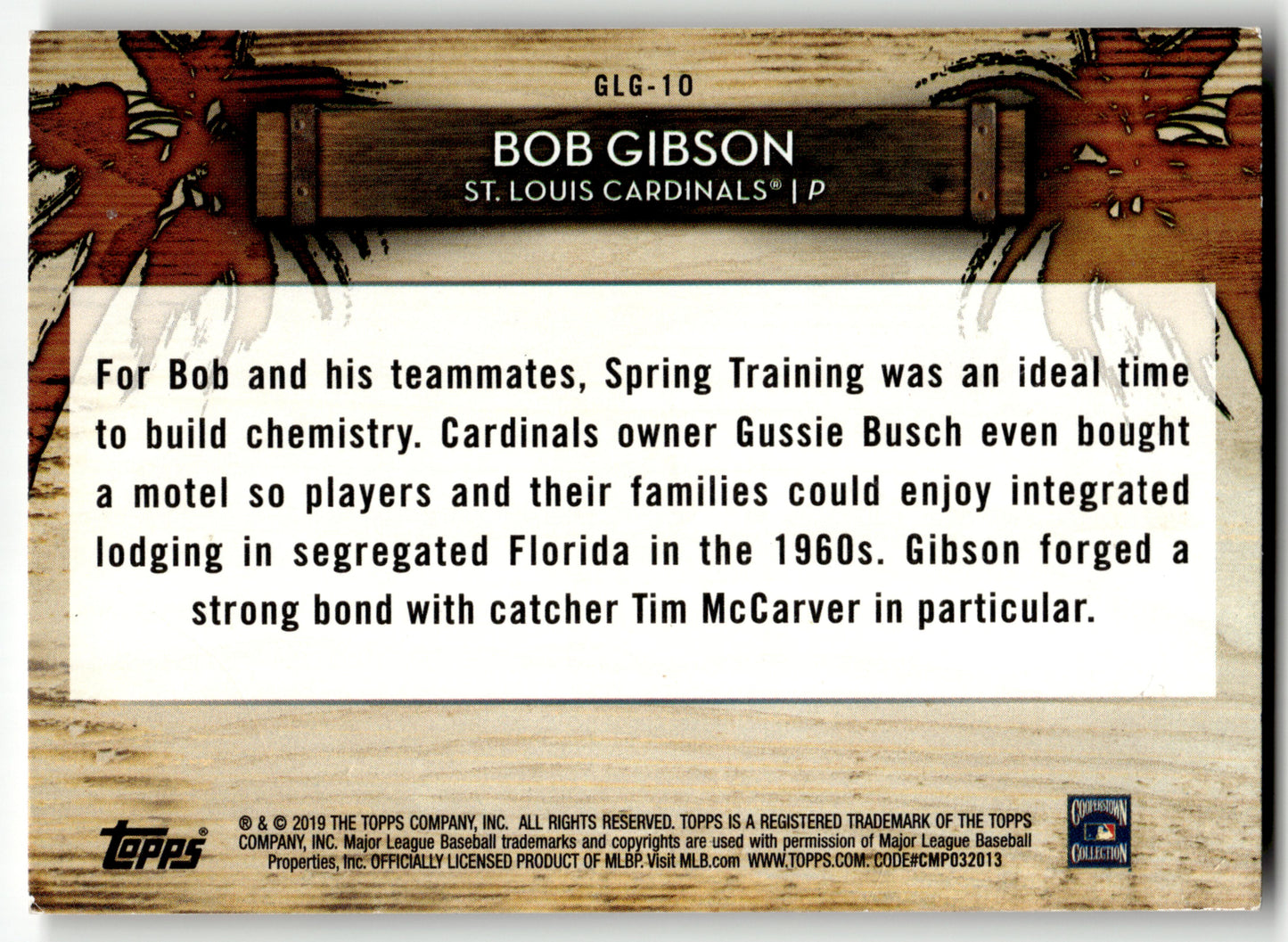 Bob Gibson - #GLG-10 - 2019 Topps - Topps