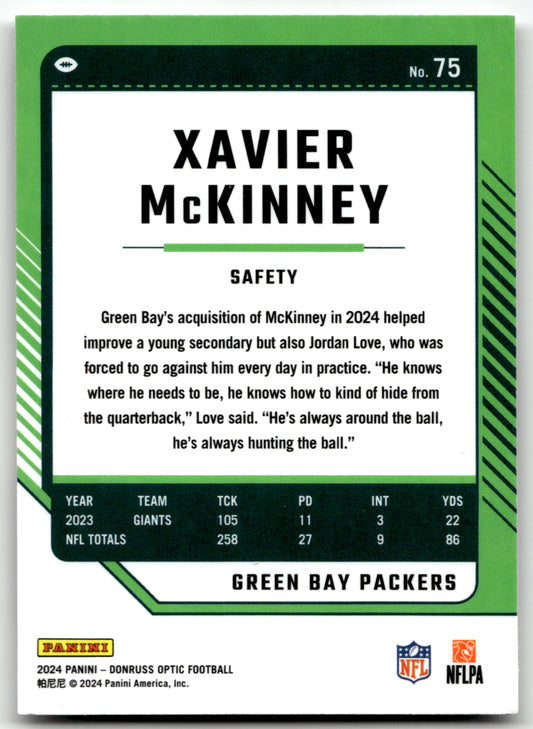 Xavier McKinney - #75 - 2024 Donruss Optic - Donruss