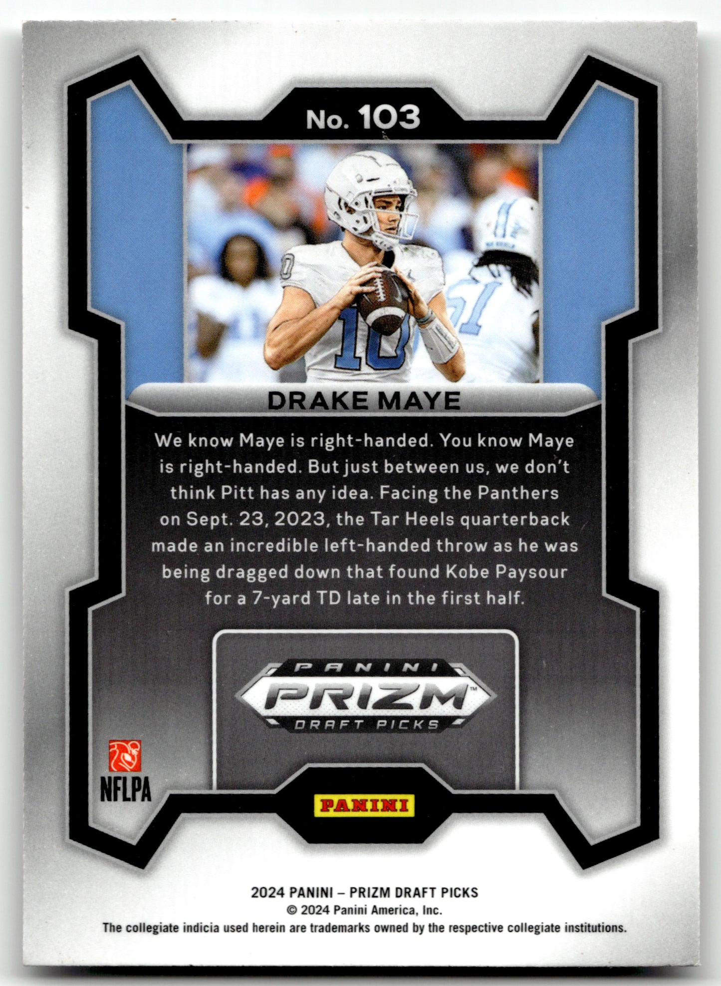 Drake Maye - #103 - 2024 Panini Prizm Draft Picks - Panini