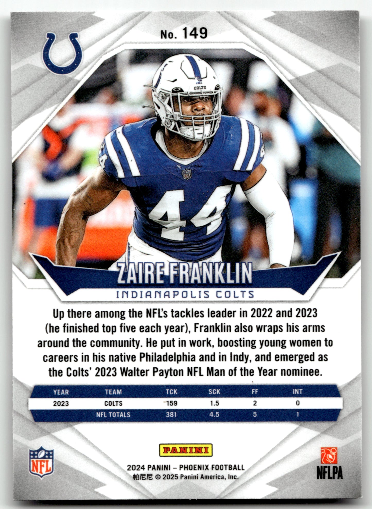 Zaire Franklin - #149 - 2024 Panini Phoenix - Panini