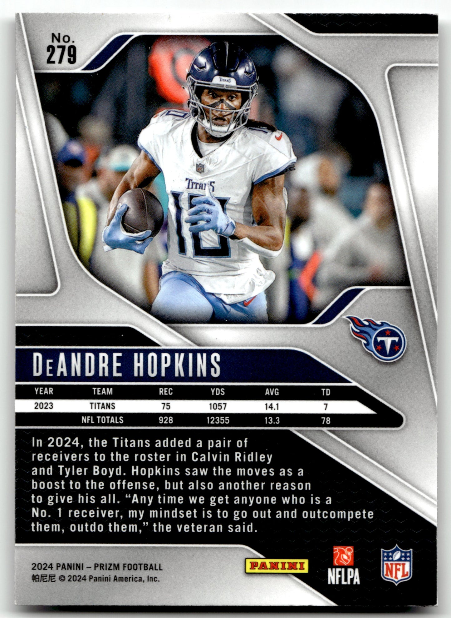 DeAndre Hopkins - #279 - 2024 Panini Prizm - Panini