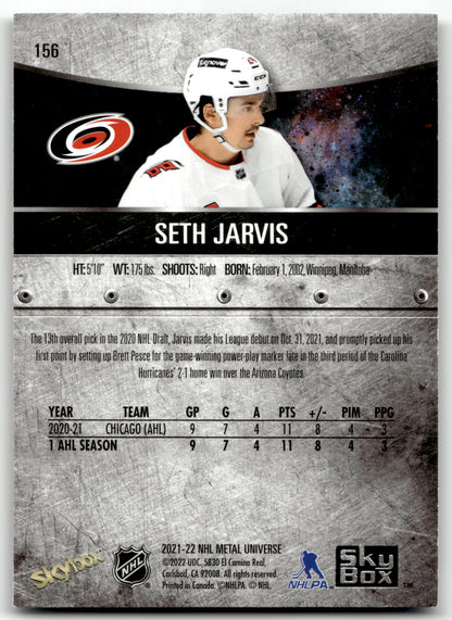 Seth Jarvis - #156 - 2021-22 SkyBox Metal Universe -