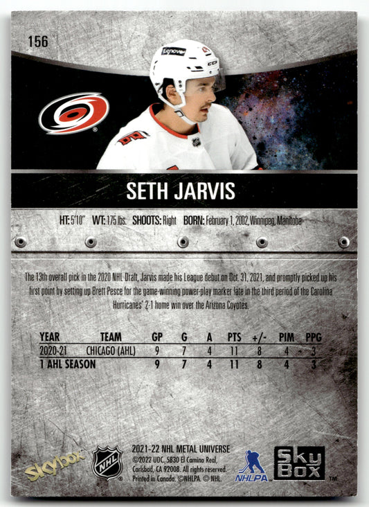 Seth Jarvis - #156 - 2021-22 SkyBox Metal Universe -