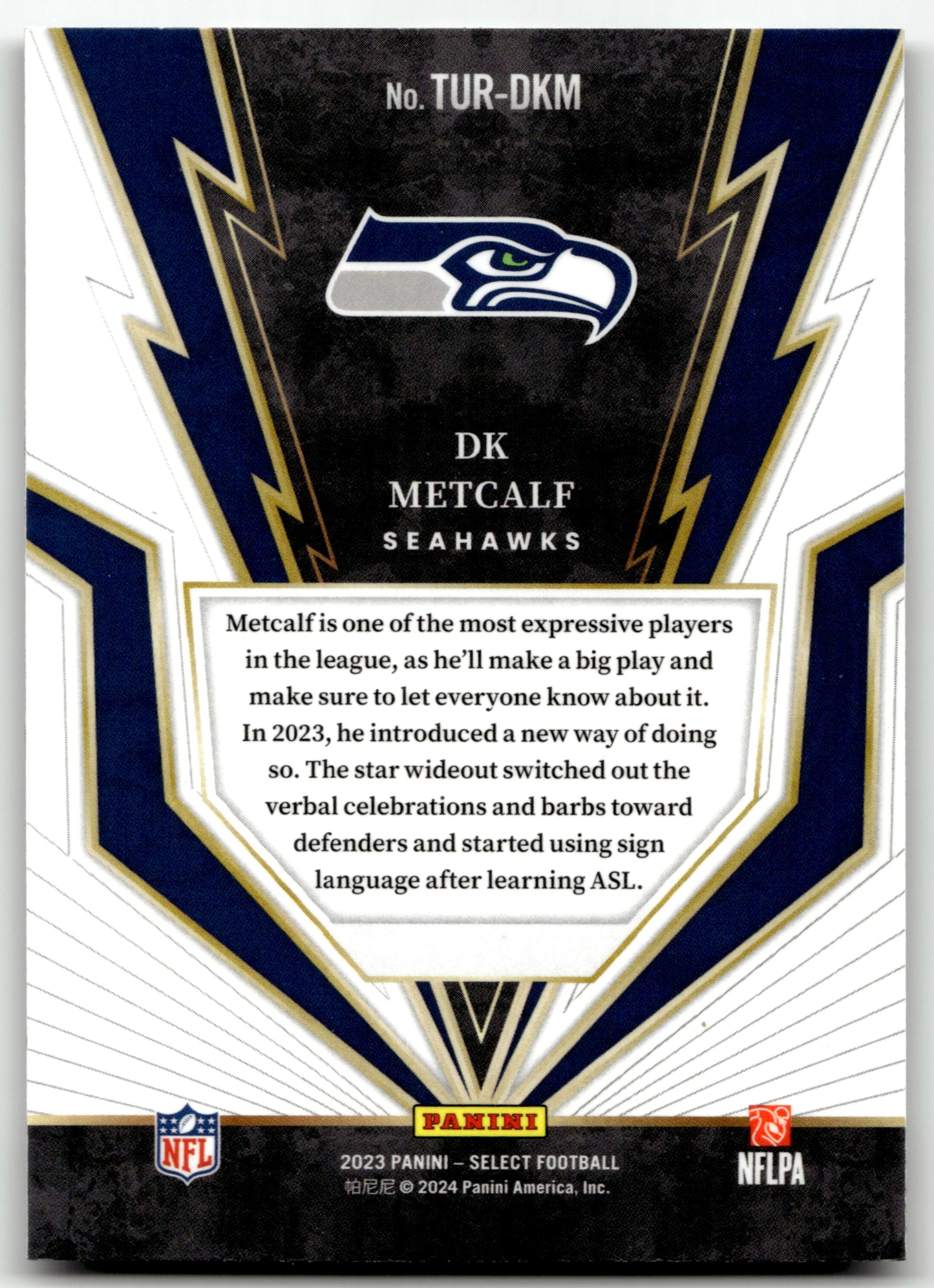 DK Metcalf - #TUR-DKM - 2023 Panini Select - Panini