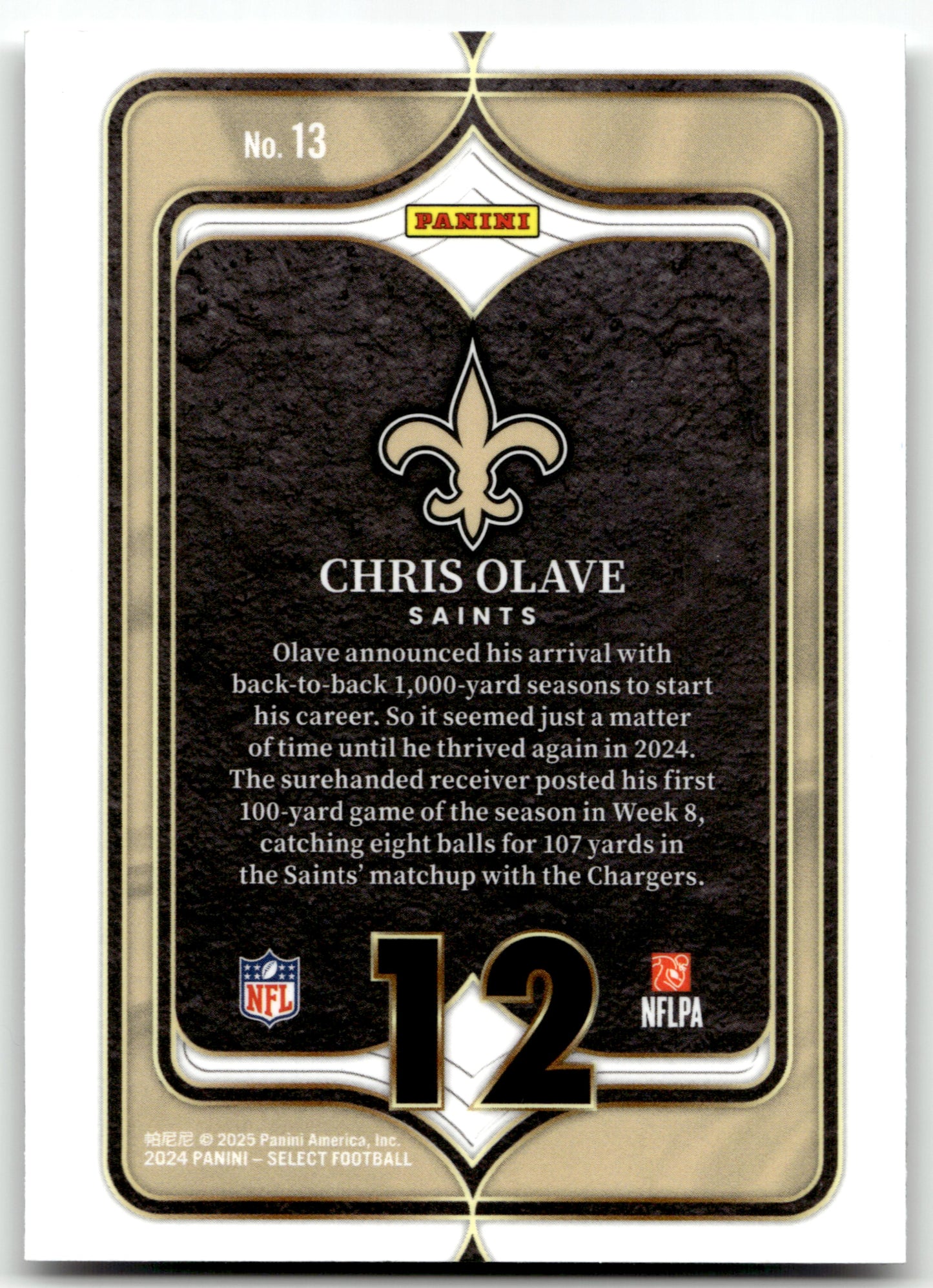 Chris Olave - #13 - 2024 Panini Select - Select