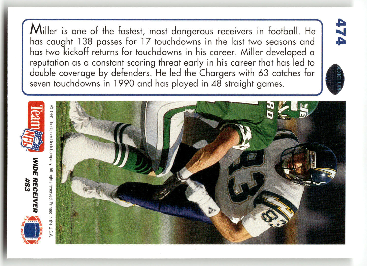 Anthony Miller - #474 - 1991 Upper Deck - Upper Deck