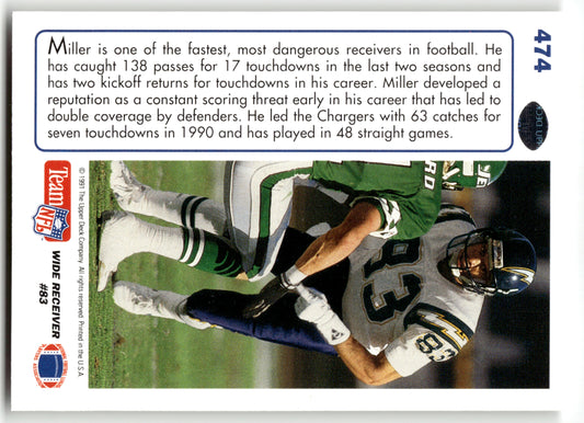 Anthony Miller - #474 - 1991 Upper Deck - Upper Deck