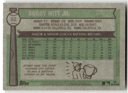 Bobby Witt Jr. - #92c - 2025 Topps Heritage - Topps