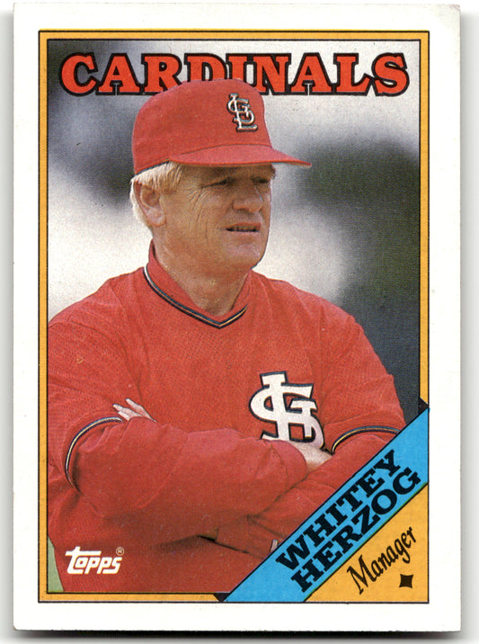 Whitey Herzog - #NNO - 1988 Topps Cloth Test Issue - Topps