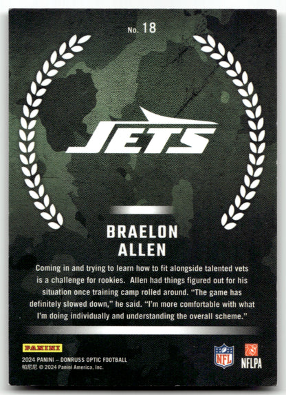 Braelon Allen - #18 - 2024 Donruss Optic - Optic