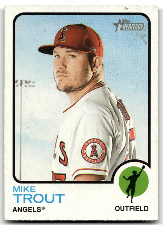2022 Topps Heritage #100 Mike Trout Team Name Color Swap Variation
