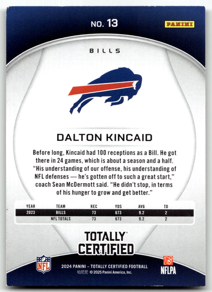 Dalton Kincaid - #13 - 2024 Panini Totally Certified - Panini