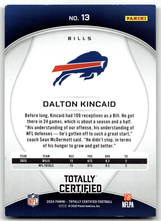 Dalton Kincaid - #13 - 2024 Panini Totally Certified - Panini