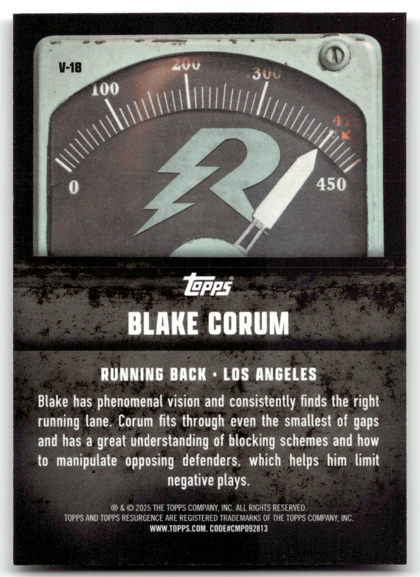 Blake Corum - #V-18 - 2024 Topps Resurgence - Topps