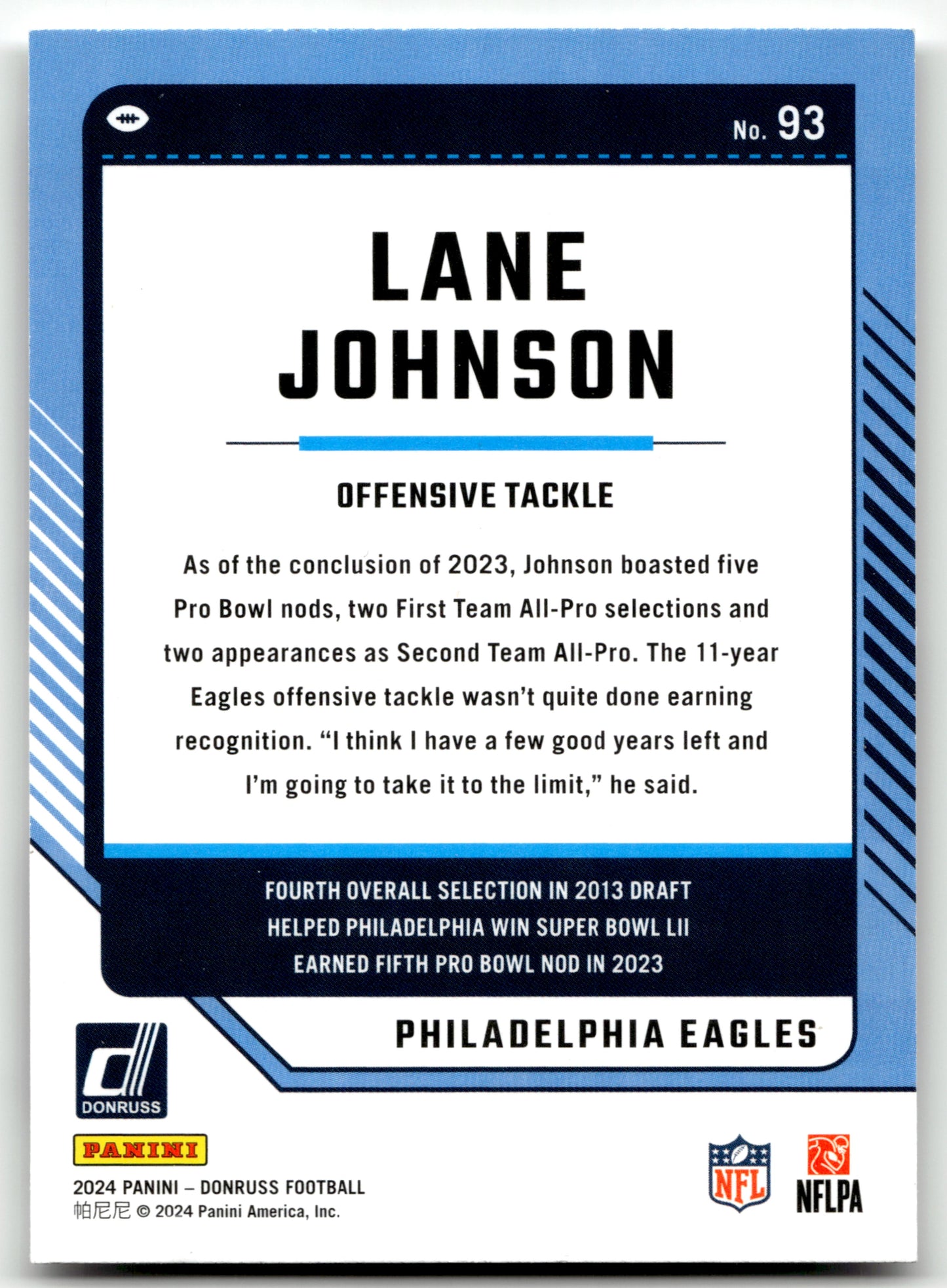 Lane Johnson - #93 - 2024 Donruss - Donruss