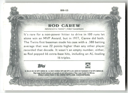 Rod Carew - #BS-13 - 2022 Topps Allen & Ginter - Topps