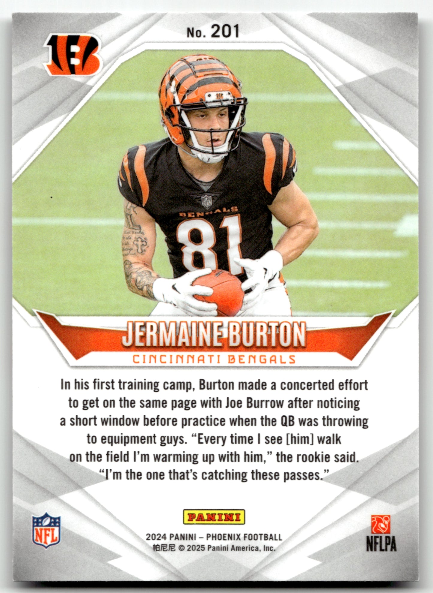 Jermaine Burton - #201 - 2024 Panini Phoenix - Panini