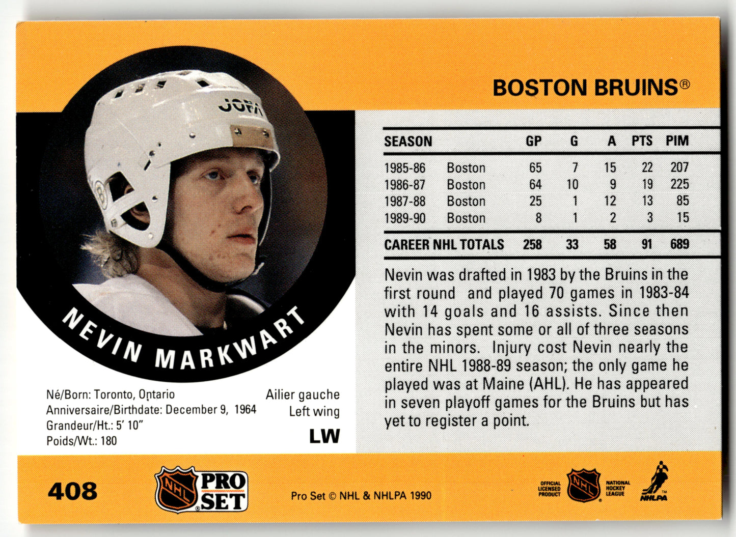 Nevin Markwart - #408 - 1990-91 Pro Set -